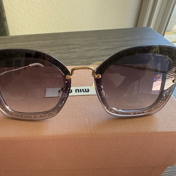 Miu Miu Purple Sunglasses with Gradient Lenses, unique frames main image 7